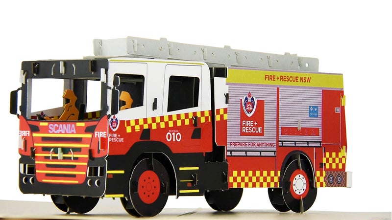 Teabug Cards Firetruck 3D Pop Up Greeting Card, Fireman Volunteer Appreciation Card, Birthday Card, Any Occasions - Image 1